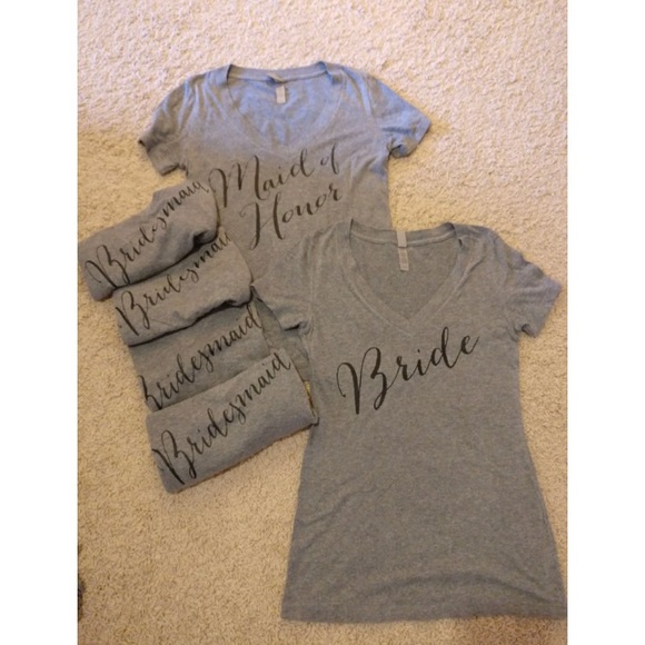 Set of 11 WEDDING PARTY SHIRTS Bridesmaid Bride - Picture 2 of 8